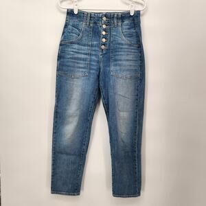 Veronica Beard Blue Denim Arya Straight High Rise Button Fly Jeans Women's 26/2